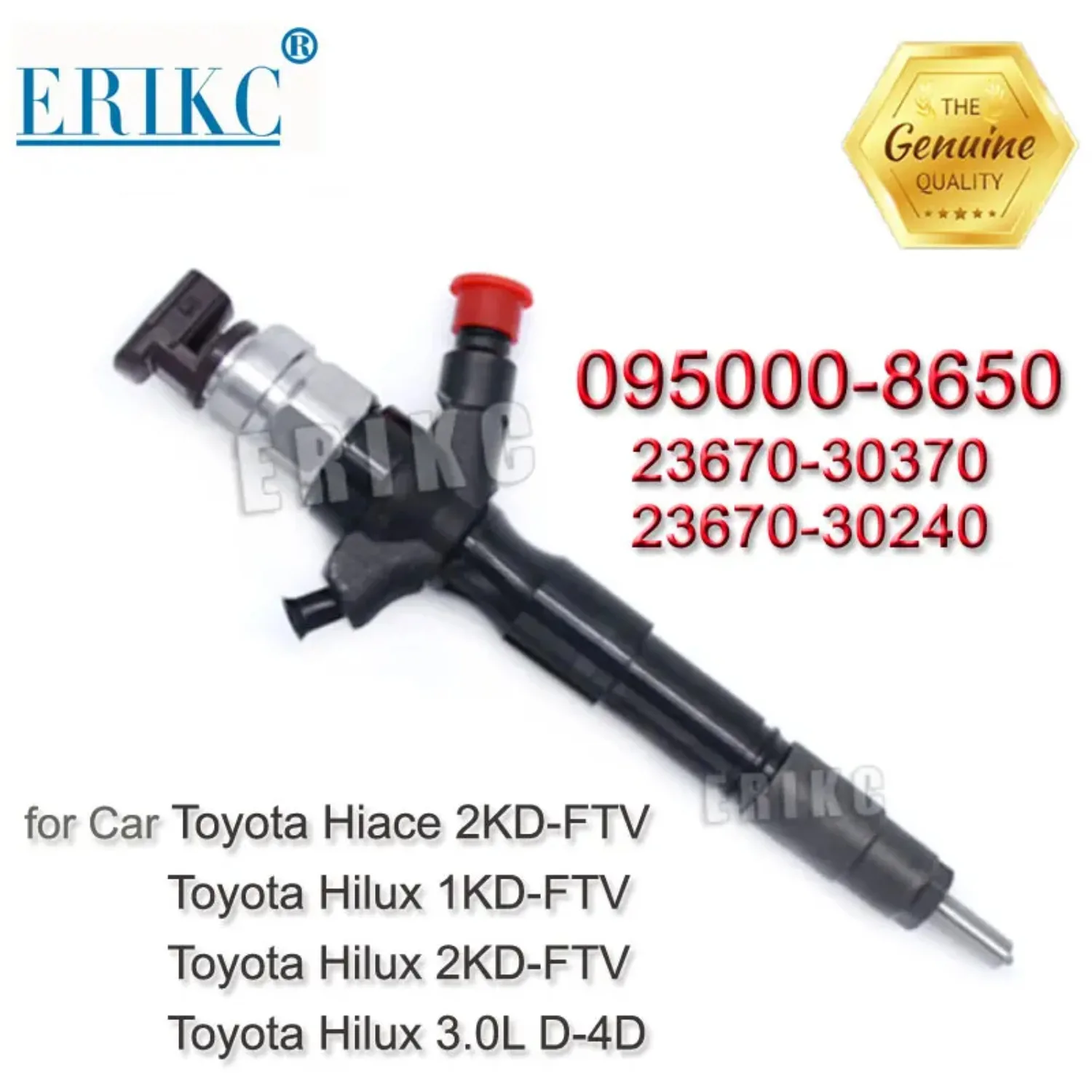 ERIKC Injector 095000-8650 Diese Fuel Injector Assembly 23670-30370 Oil Seal Fuel Injection Assy Diesel 23670-30240 for Toyota