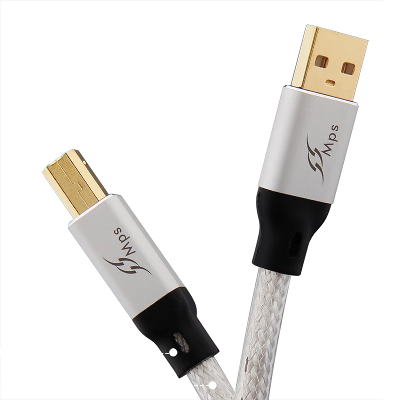 MPS HD-300 single crystal copper silver plated HIFI decoding DAC data cable A-B fever USB cable