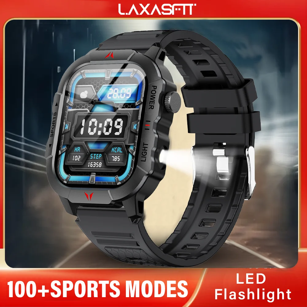 

LAXASFIT Smart Watch 2.01 дюймовый экран мониторинг здоровья часы IP68 Водонепроницаемый светодиодный фонарик Открытый Спорт Фитнес Смарт Часы