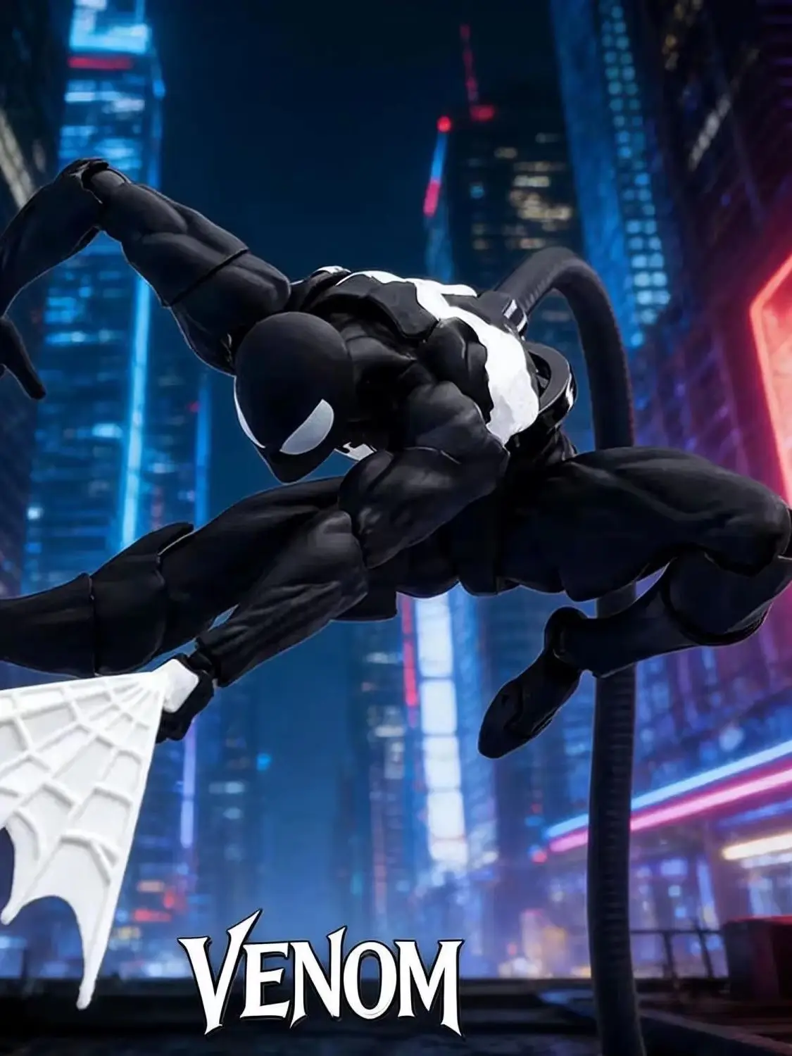 MESS TOYS Czarny Symbiont Spider-Man Black Venom Armor Model do składania z ruchomymi elementami — 2
