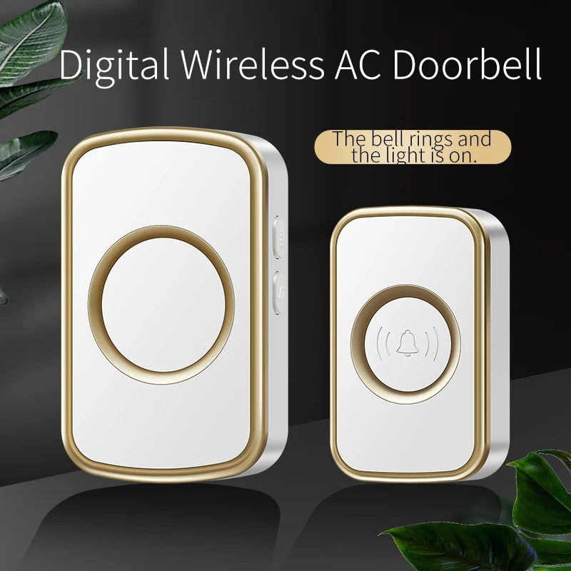 CACAZI Smart Wireless Doorbell Waterproof US EU UK AU Plug 300 Meters Remote Control Intelligent Home LED Light Door Bell Chime