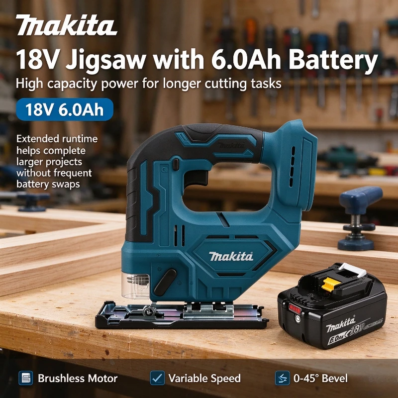 Makita DJV182Z 18V LXT Cordless Jig Saw Brushless Motor Speed Portable Electric Saw for Makita 18V Battery Wood Carpenter DIY