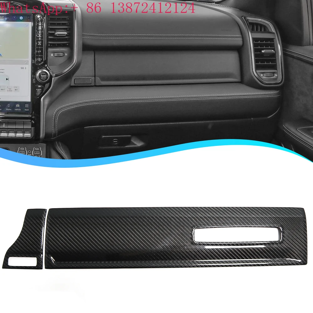 

For Dodge Ram 1500 TRX Limited Laramie Rebel 2019-2023 Passenger Glove Box Cover Trim Real Carbon Fiber Interior Accessories