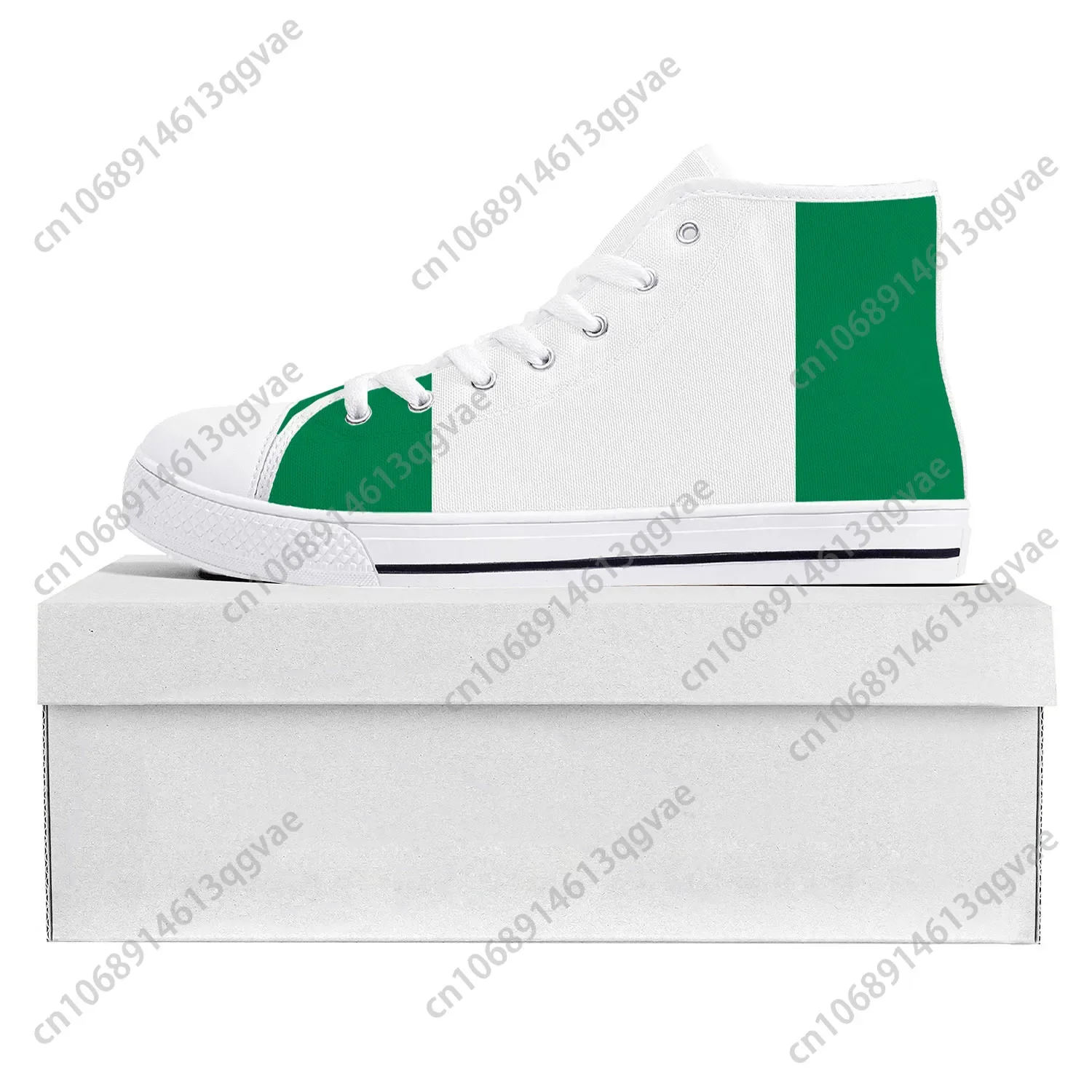 Nigerian Flag High Top High Quality Sneakers Mens Womens Teenager Canvas Sneaker Nigeria Casual Couple Shoes Custom Shoe