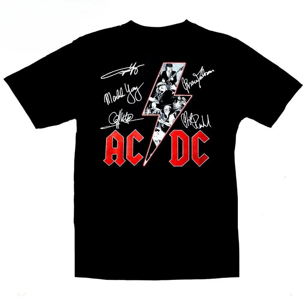 

ACDC Signatures T-Shirt Men's and Women's Fashion Short Sleeve Luxury Brand T-shirt Summer Y2k Tops Vintage Hip Hop Streetwear