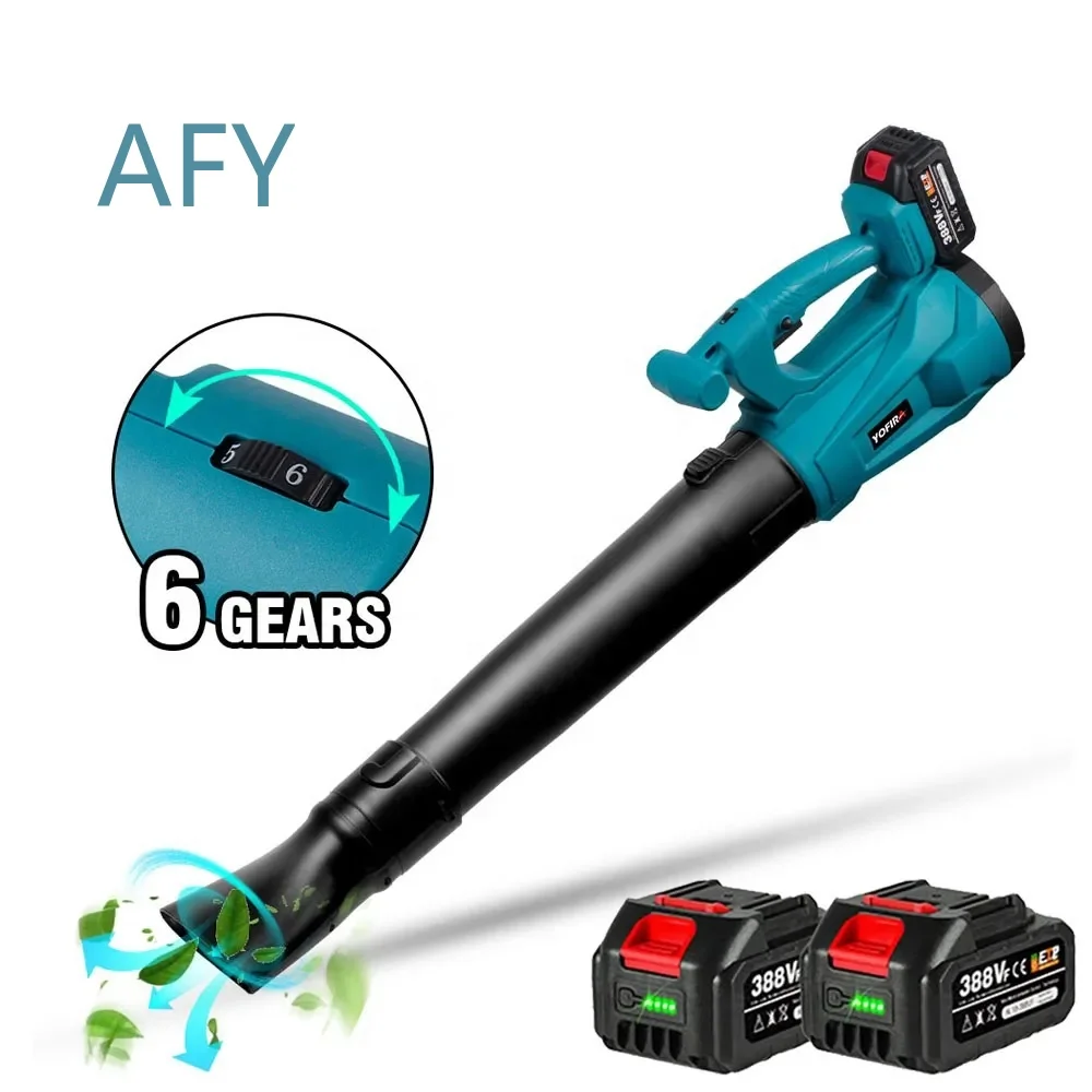 Cordless Electric Air Blower for 18V Battery 6 Gear Adjustable High Power Efficient Dust Blower for Household Garden Cleaning
