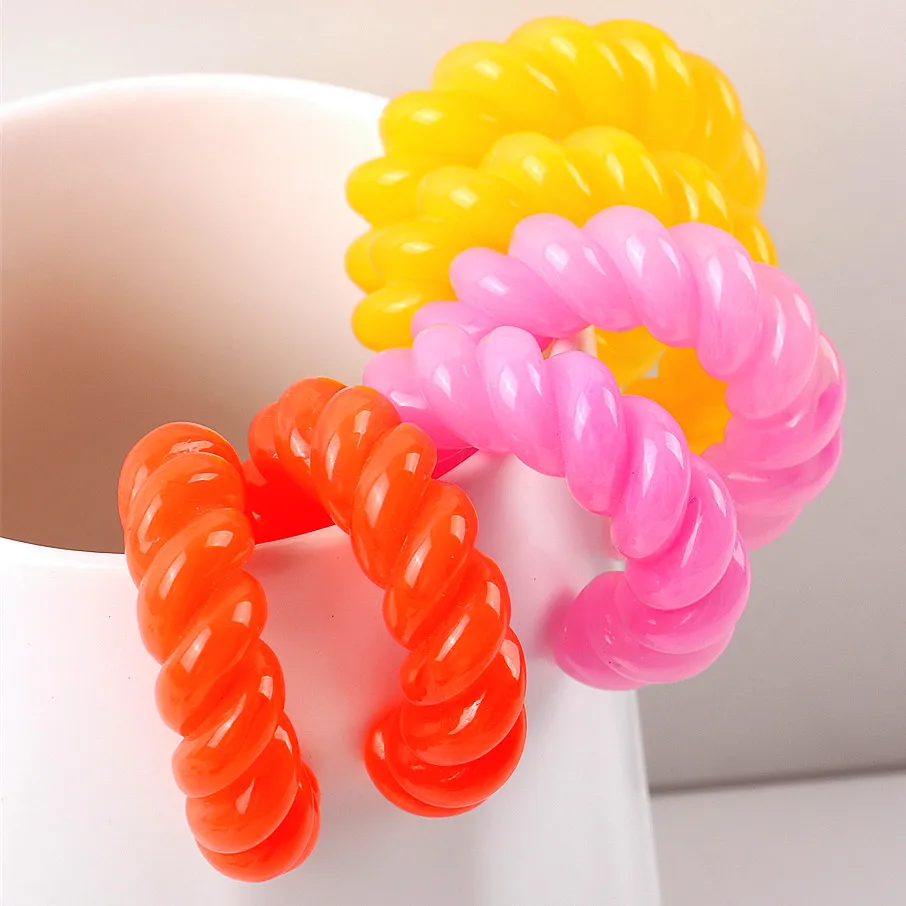 New Korean Twist Circle Acrylic Hoops Earrings for Women Fashion Jelly Color Resin C-Shape Statement Earring Lightweight Jewelry