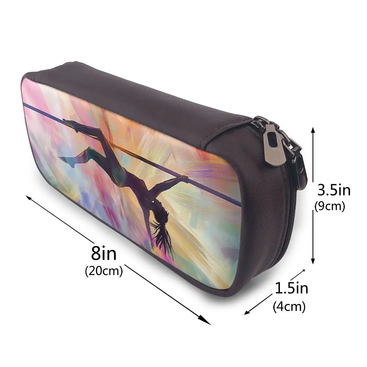 

Pole Dance Leather Pencil Cases Pen Holder Storage Stationery Supplies Pen Box Pencil Bag for Kids School