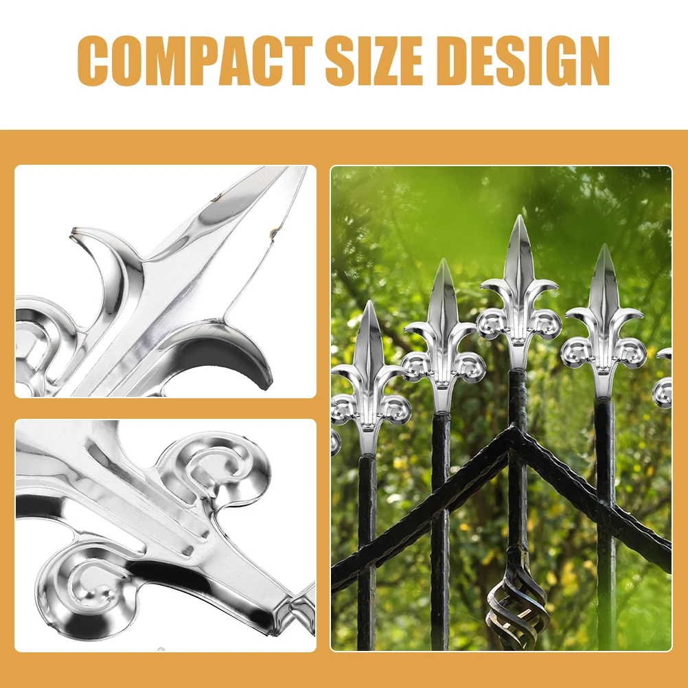 

6pcs Finial Garden Fence Topper Farmhouse Decorative Post Finials Outdoor Metal Gate Decor Yard Border Fence Toppers Lawn