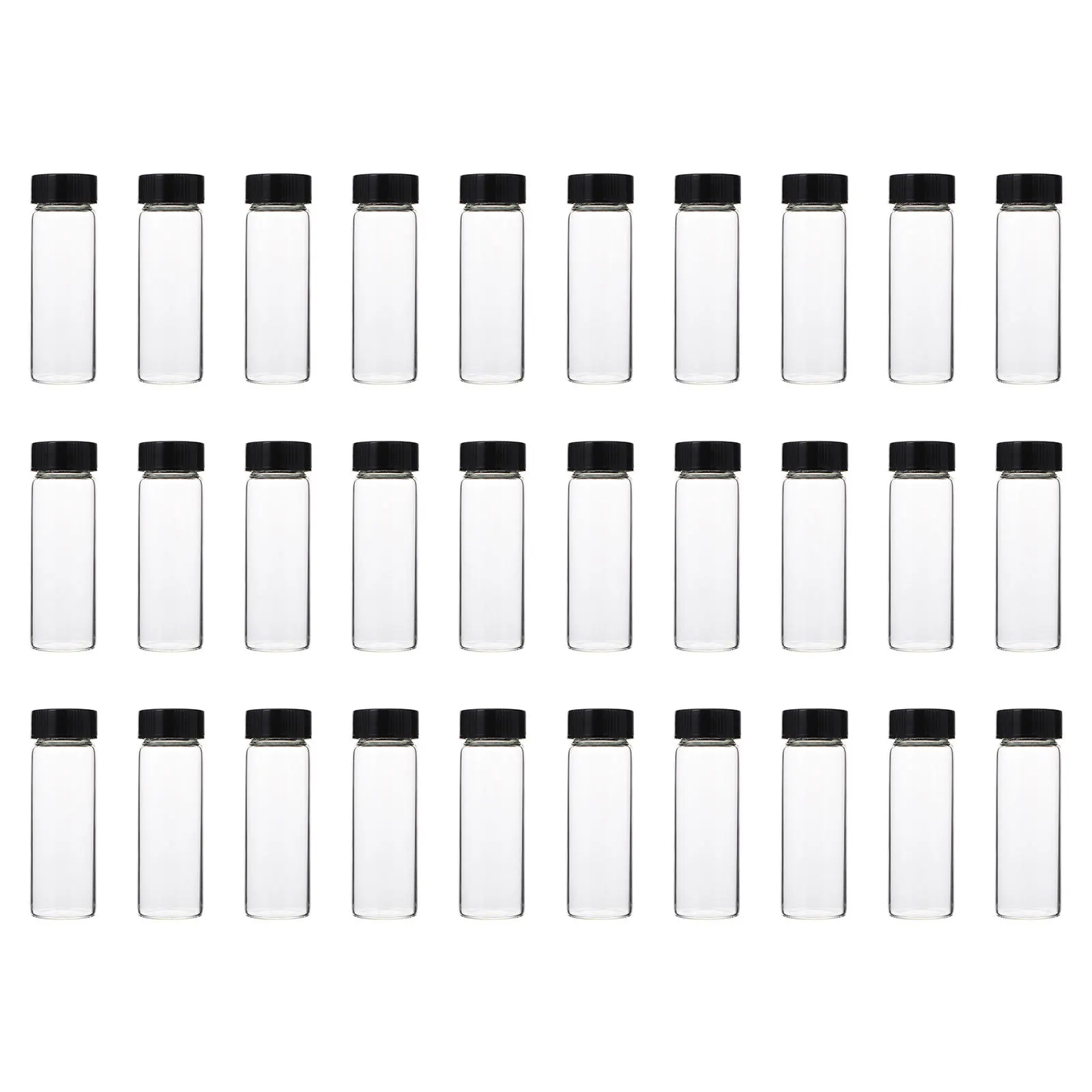 

30Pcs Chemical Reagent Bottles Glass 30ml Transparent Screw Mouth Laboratory Sample Storage Containers Vials Glass Bottles