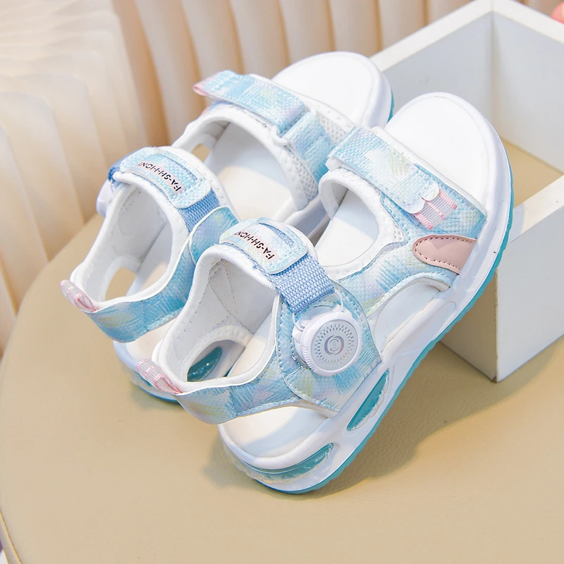 *Fashionable Hot Selling Fish Mouth Girls Casual Sandals Summer New Style Round Toe Elegant/Comfortable Princess Flat Sandals