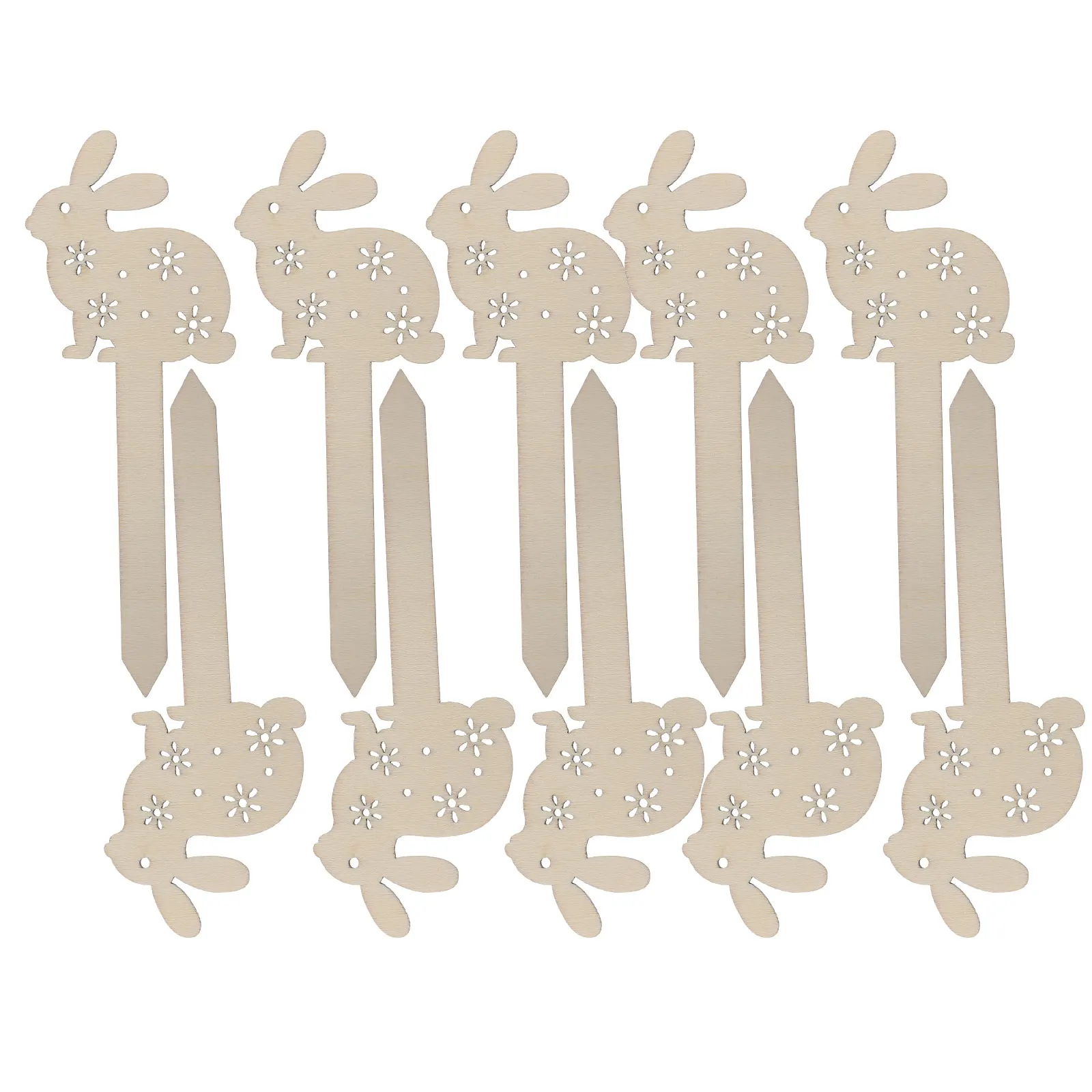 20Pcs Blank Wooden Easter Rabbit Bookmarks Unfinished DIY Craft Kit Decorative Bunny Markers for Readers Home Office Decor Bulk