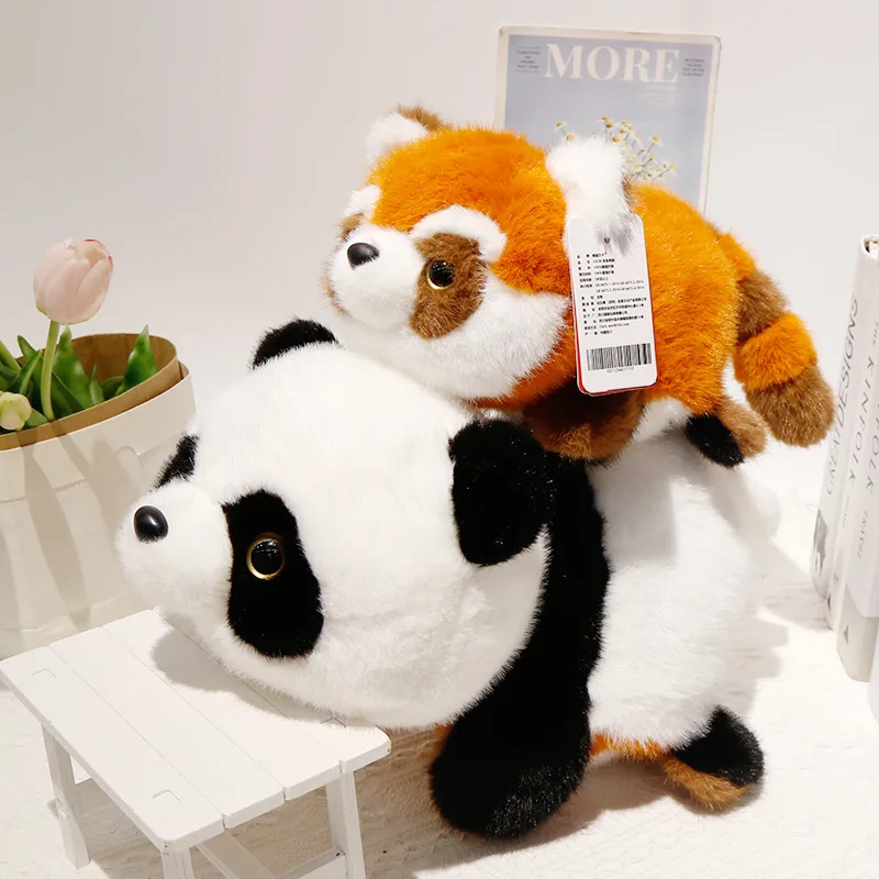 Bambola Panda rosso peluche accovacciato e simulato trasformazione in una grande bambola di procione cuscino per dormire bambola regalo di compleanno