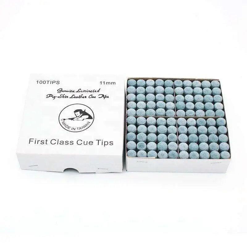 

Hot Selling 100Pcs/box 9/10/11/12mm Size Taiwan Push-on Tip Billiard Pool Cue Tips with Transparent Ferrule