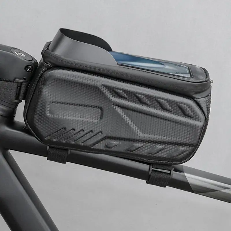 Top Tube Bike Bag Bicycles Top Tube Handlebar Bag Touch-Screen Bike Cell Phone Holder With Rain Cover And Sun-Visor For GPS