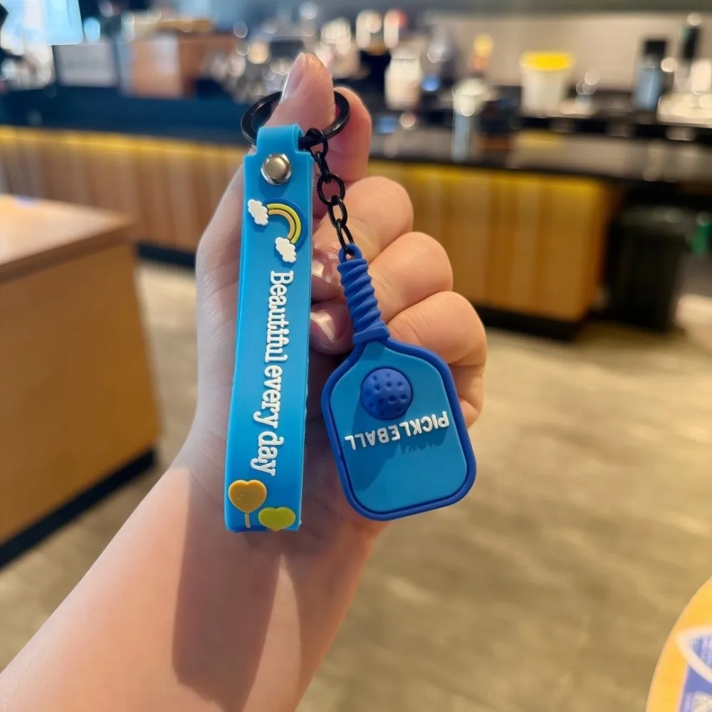 Creative Dopamine Pickleball Paddle Keychain Detachable with Buckle Pickleball Racket Key Ring Fitness Series Pendant Bag Charm