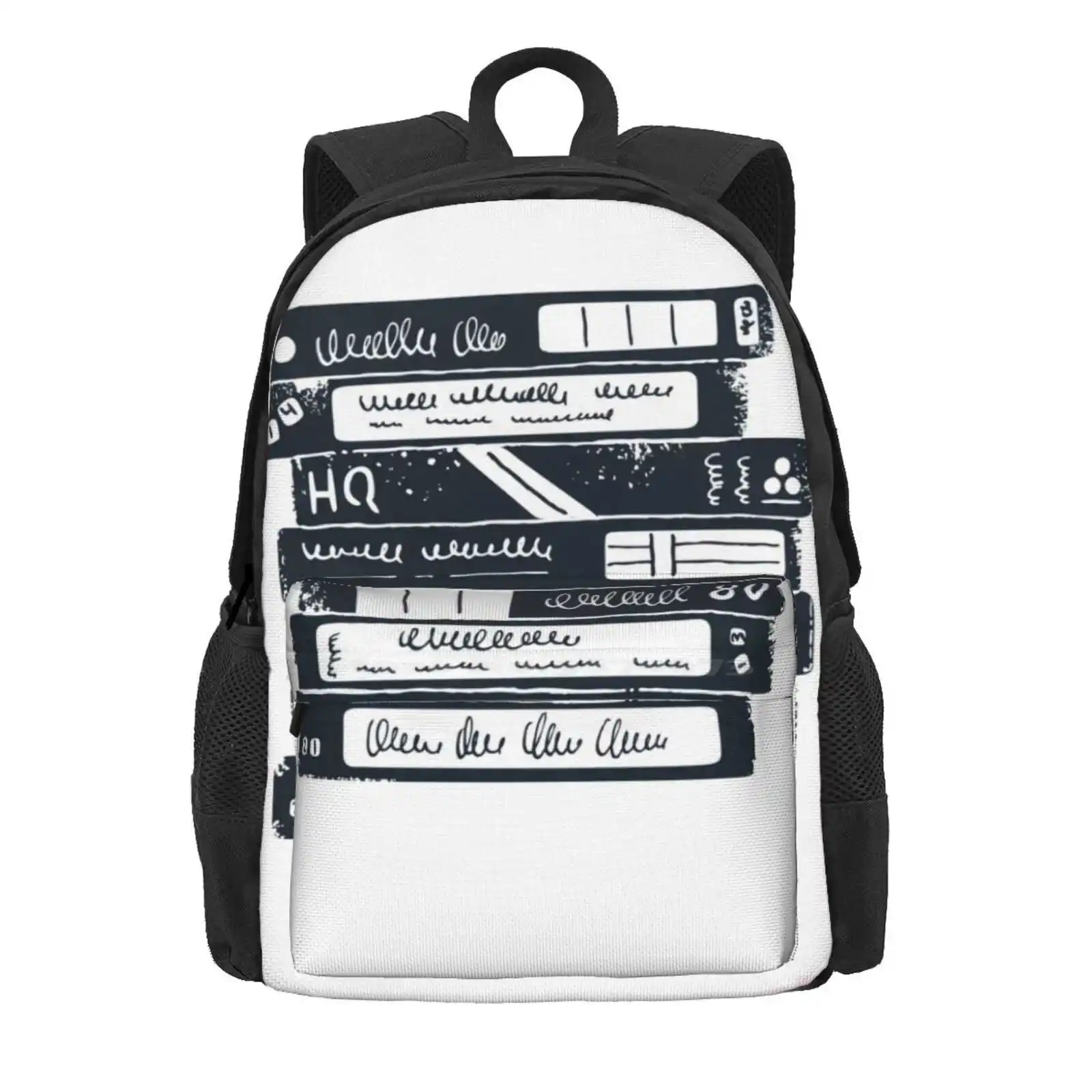 Stack Of Old Vhs Tapes Hot Sale Schoolbag Backpack Fashion Bags Vhs Videocassette Vcr Vintage Retro Technology Play Plastic