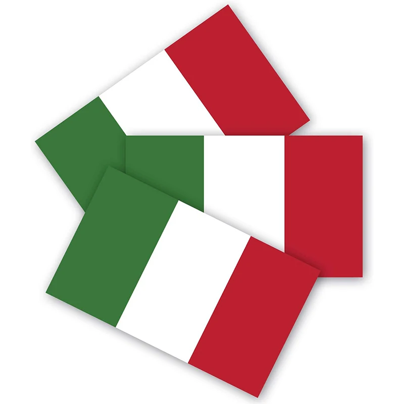 Italian Flag Bumper Stickers 3 Pieces Are Made of Durable Waterproof Material, Car/truck Ship/MacBook/laptop Auto Decoration