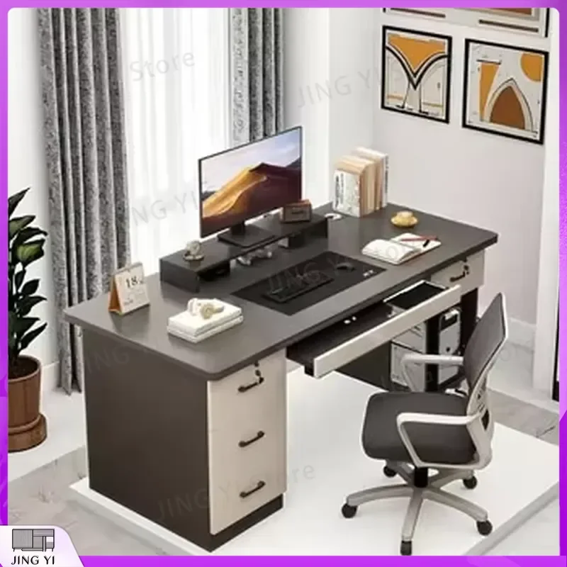 Wooden Computer Desk with Drawer Locks Writing Desk for Students Office Study Bedroom Use Adjustable Height Ergonomic