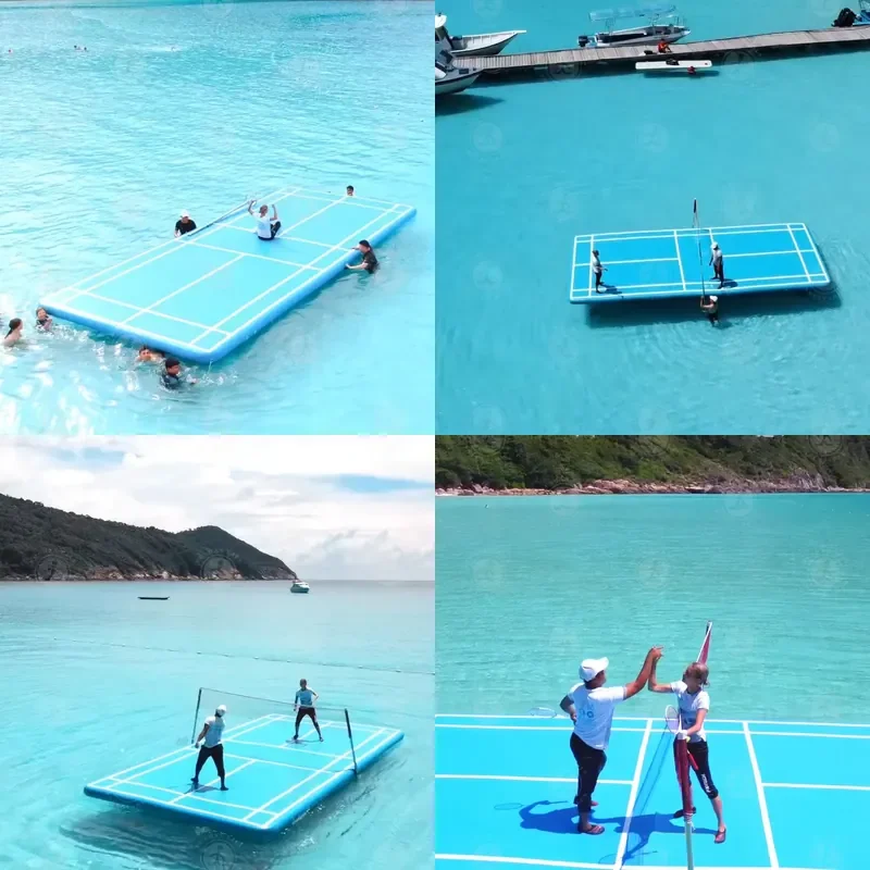 for Portable Water Badminton Court Easy Setup High Quality Inflatable Game and Adults Outdoor Activity