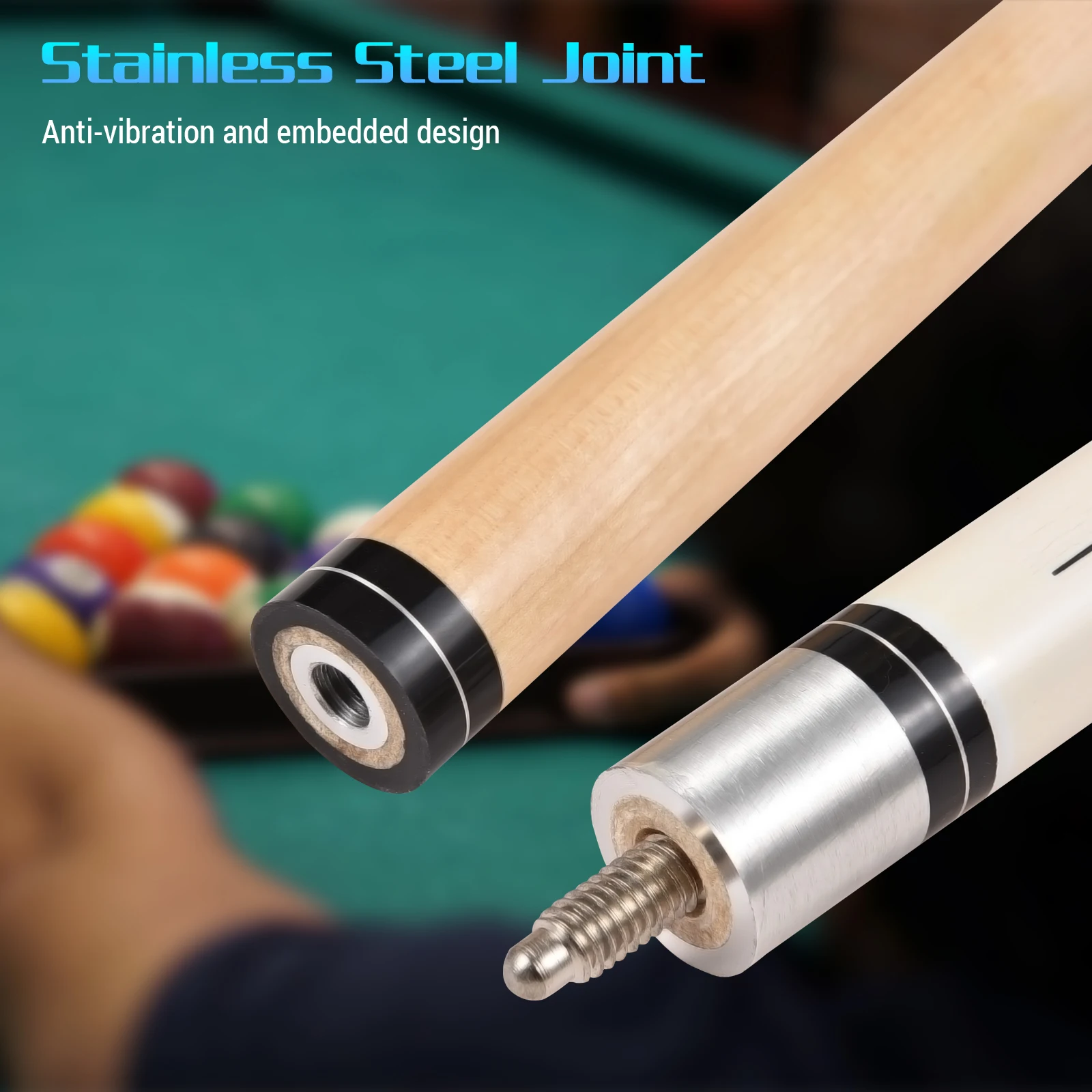 Pool Sticks 147cm / 57.9in Maple Fancy Nine-Ball Cue Double-Section Billiard Design Pool Queue Stick Suitable for Black Eight Po