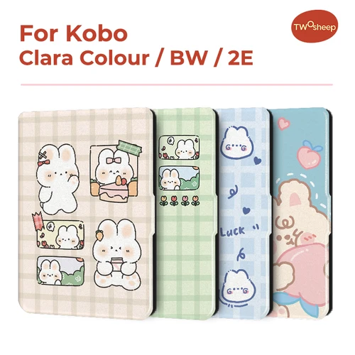 Imagen 1 del producto Funda Twosheep de 6 pulgadas para Kobo Clara BW Clara Color Clara 2E TPU con tapa magnética Auto Wake Sleep TPU funda suave estilo lindo