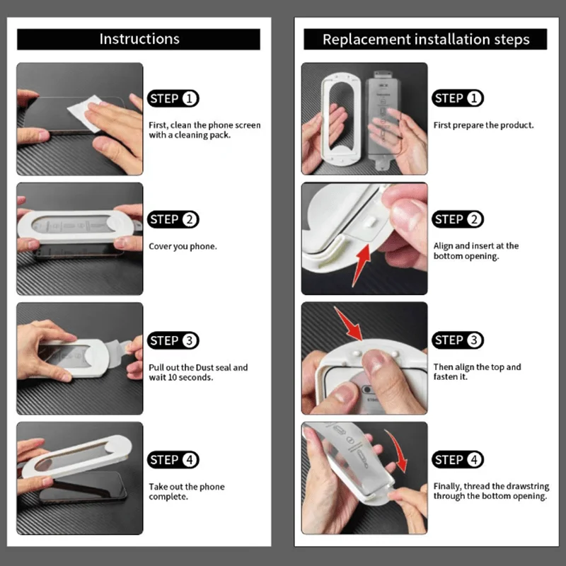 واقي شاشة من الزجاج المقسى لهاتف آيفون 16 15 14 13 12 11 Pro/Pro Max تغطية كاملة HD 2 أدوات تثبيت + 4 أفلام بديلة عالية الدقة