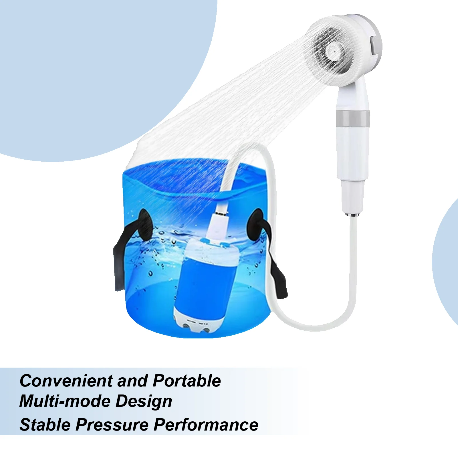 Camping Shower 5000mah Portable Electric Camping Shower Multi-purpose 2 Spray Modes Water Sprayer Camp Accessories For Pet Bath