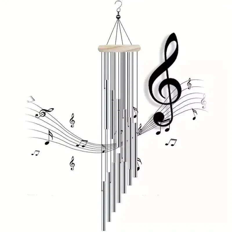 

23-Inch tuned garden chimes, relaxing music ornaments, outdoor decoration made of durable aluminum