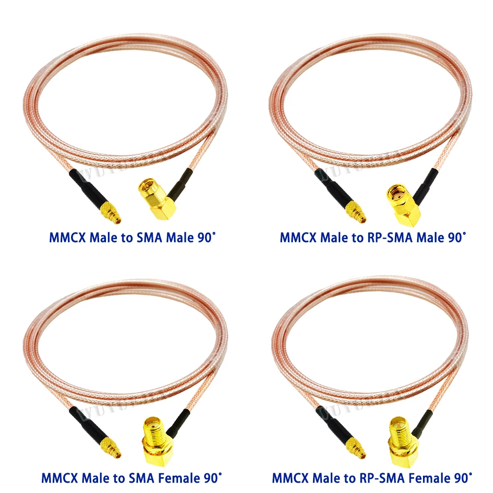 MMCX to SMA RG-316 Pigtail Cable MMCX Male to SMA Male Plug / Female Jack Right Angle RG316 Pigtail RF Coaxial Extension Cable