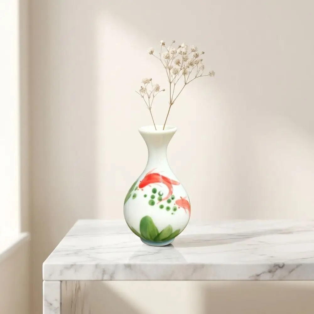 Funny Magnetic Mini Flower Vase Chinese Style Ornaments Home Decoration Ceramic Flower Arrangement Container Art Gift