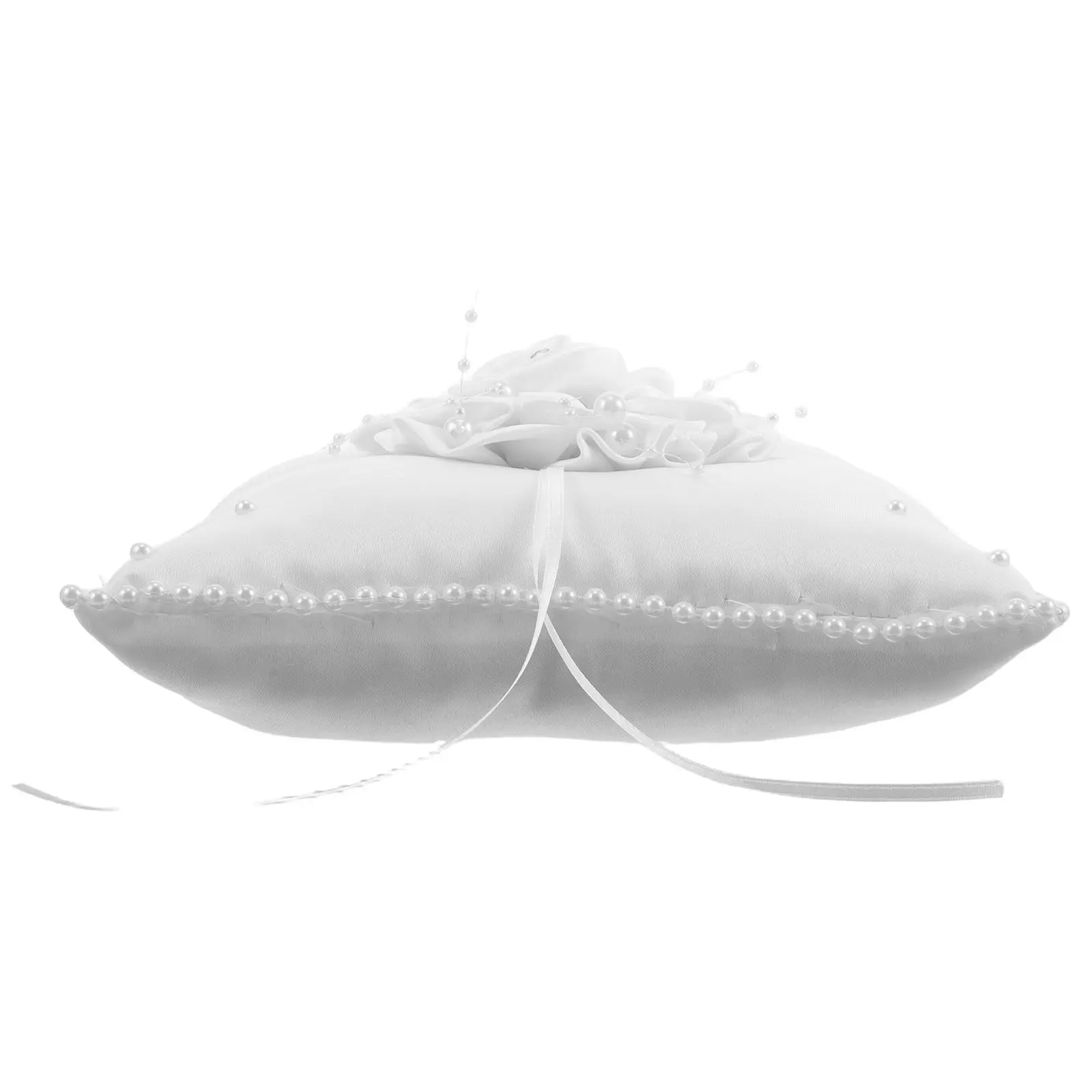 Wedding Ring Pillow Elegant White Square Soft Cushion Stable Beach Wedding Ceremony Ring Holder Bridal Rings Pillow