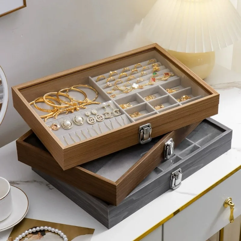 

Earrings, jewelry, earrings, jewelry special storage box, high-end dust-proof exquisite ring bracelet, jewelry gold display box