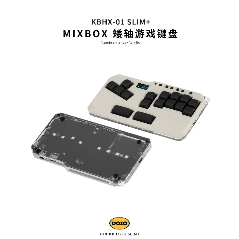 DOIO HITBOX KBHX-01 Game Keyboard Aluminum Alloy Material Wired Keyboard Dazzle Back Lighting PBT Injection Key Cap for Gifts