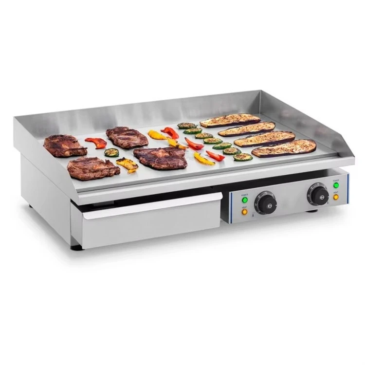 

Heavybao Restaurant Kitchen Commercial BBQ LPG Flat Burger Frying Pan Maker Contact BBQ Sandwich Panini Manufacturer