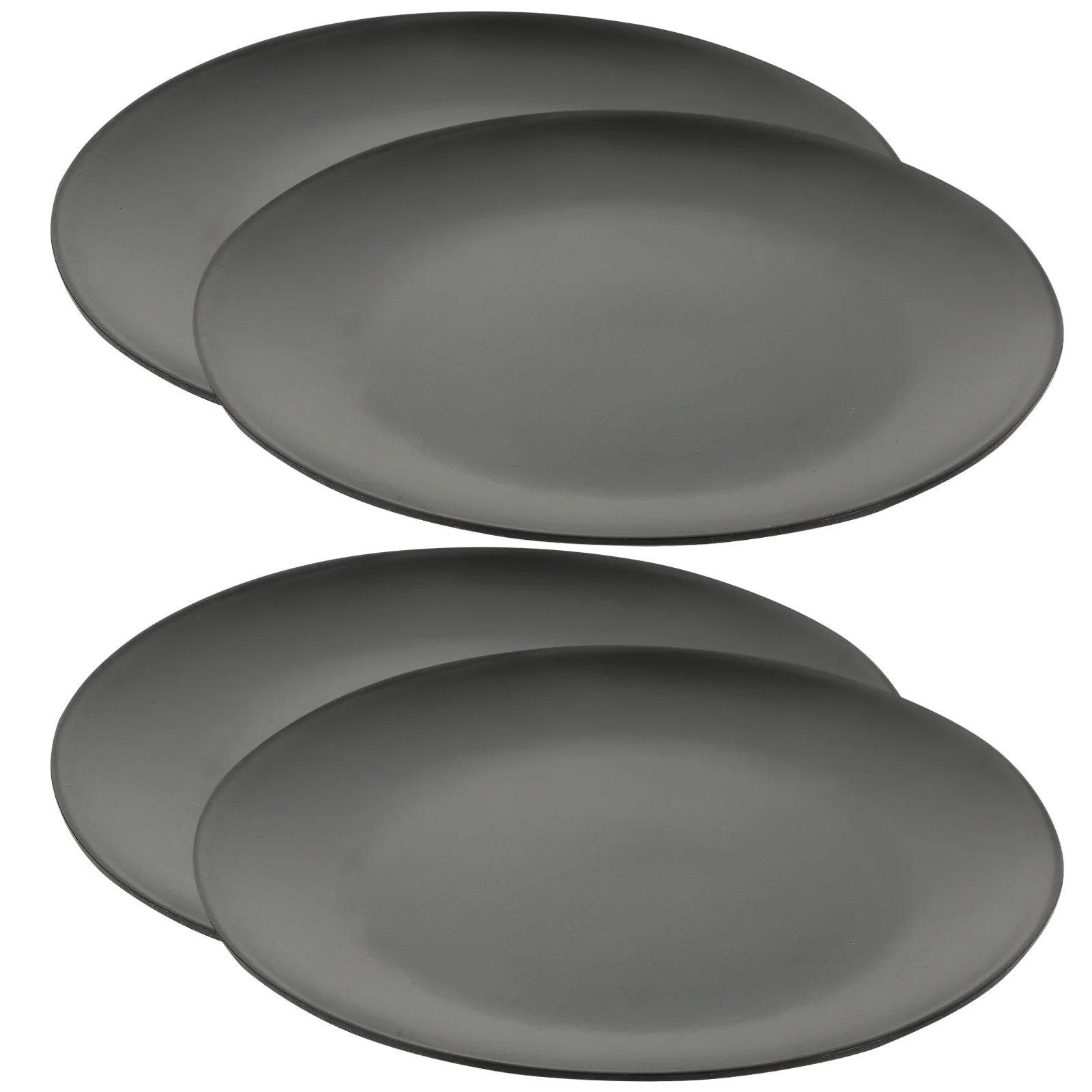 

4Pcs Melamine Dinner Plate Simple Design Round Flat Bottom for Dried Fruit Salad Desserts Gothic Dinnerware Set