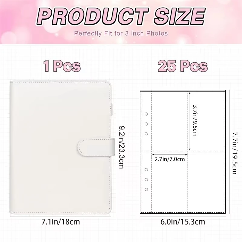 Kpop Photocard Binder with 25 Pages 4-Pocket Card Collector Album with 200 Card Slots PU Leather Cover Organizing Cards view 5