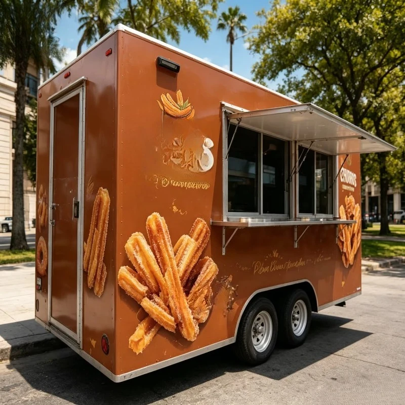 Food Snacks That Are Black - Schwarzer Snack-Food-Trailer für Straßenverkauf, voll ausgestatteter
