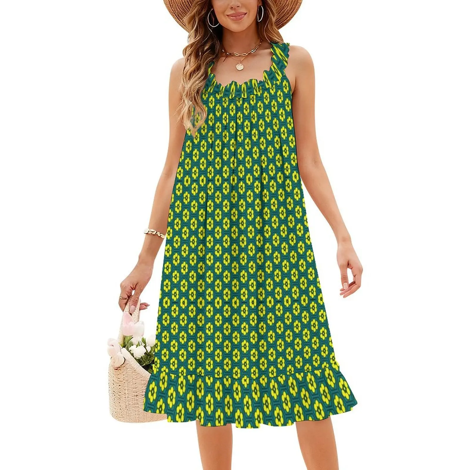 الدوائر الصفراء المرأة الهيب هوب الشارع الشهير اللباس الرسم طباعة حزب نادي ارتداء الدوائر الصفراء مسدس الصيف الربيع المرأة اللباس #4