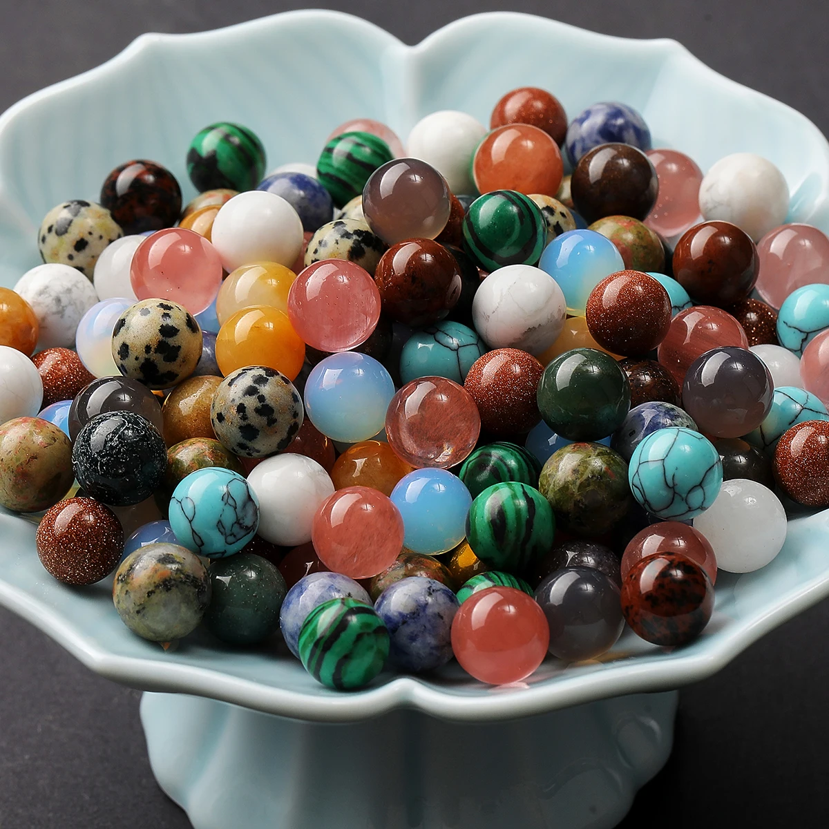 10Pcs/lot Natural Stone Quartz Tiger Eye Agate Bead Without Hole Loose Bead for Jewelry Making DIY Bracelet Necklace Accessory