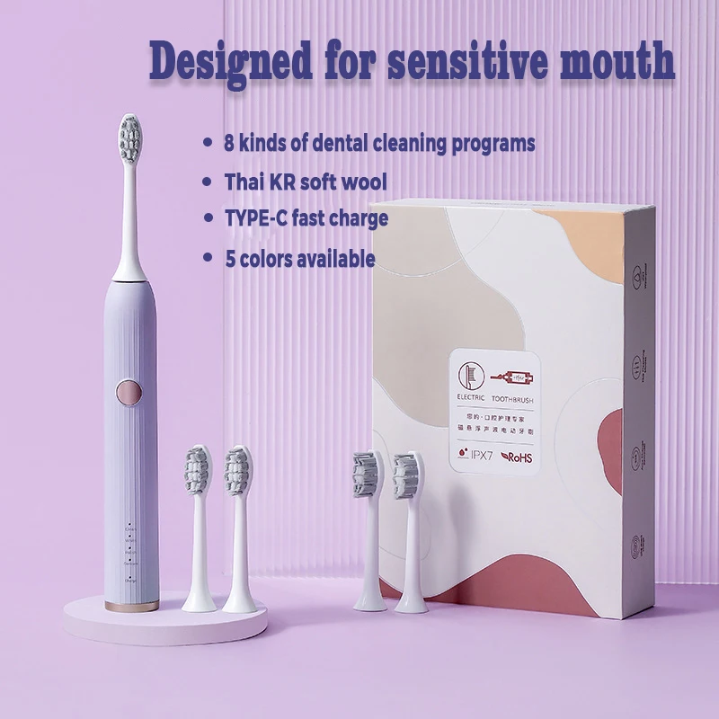 Smart Rotating Electric Toothbrush, Rechargeable Rotary Toothbrush Heads, Compatible with Oral B Replacement Brush Heads