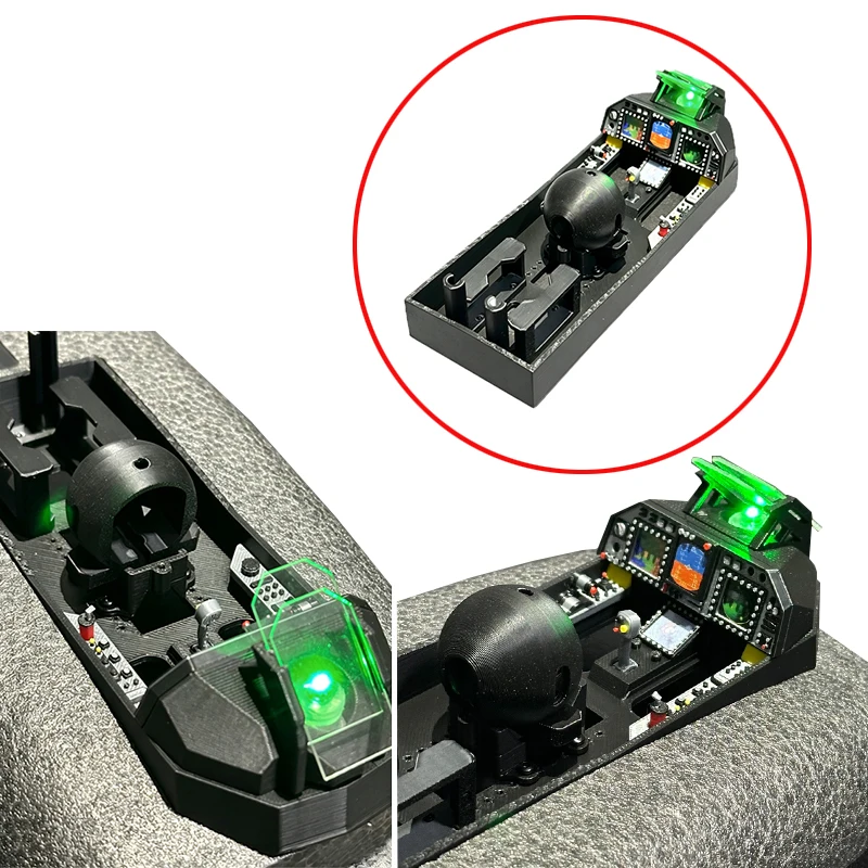 1PCS Simulated FPV Cockpit Mod For Heewing T2 Dual‑Motor Plane Model Airframe Nose Compatible with DJI O3/O4Pro Air Unit Module