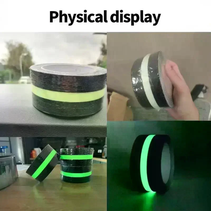 1Roll Anti Slip Safety Grip Tape Green Glowing In The Dark High Traction Grit Stairs Tape Hazard Caution Warning Tape For Steps
