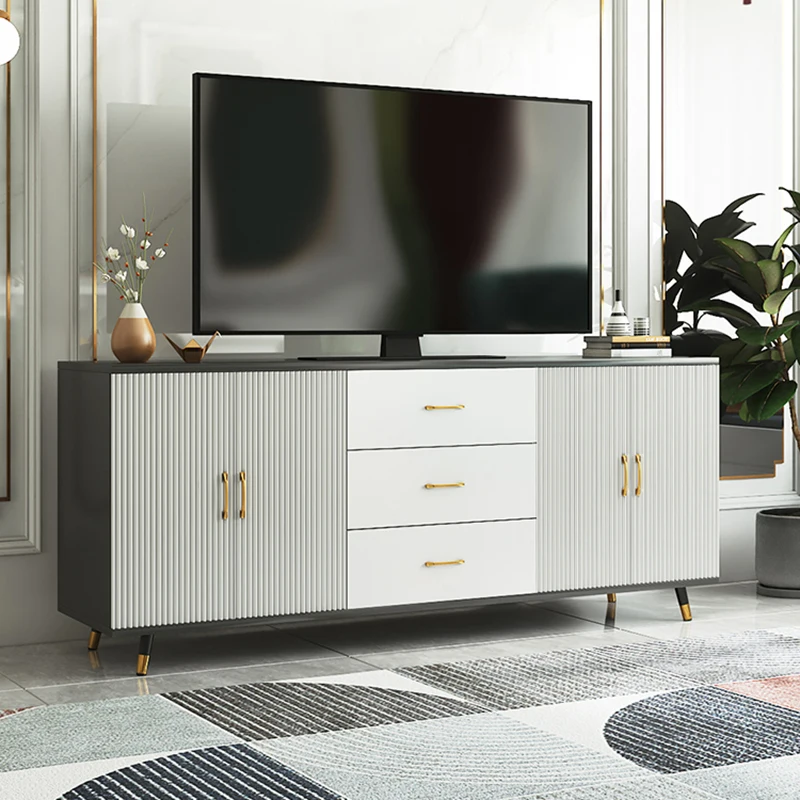 Design Tv Cabinet Corner Stand Wall Modern Movable Unit Aesthetic Room Furniture Gold Standards Living Muebles Floor Replica