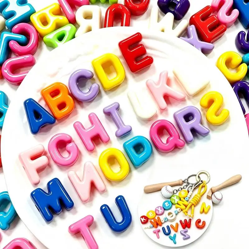 250 Grams 6mm Hole Letter Beads Mix A To Z For DIY Jewelry Making Kit Bracelet Key Chain And Educators To Learn Letters - view 3