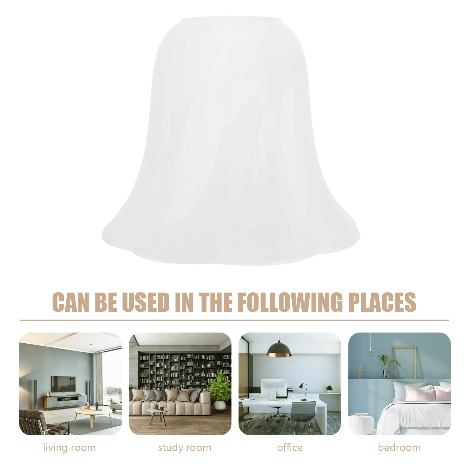 

Frosted Glass Bell Shade Replacement for Chandelier Wall Sconce Ceiling Fan Pendant Light Fixture Elegant Cloud Pattern Design