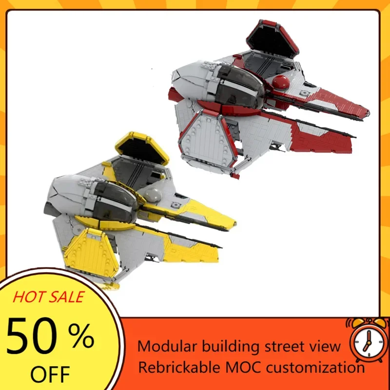 1679PCS UCS Eta-2 Actis-class interceptor Space War Military MOC Space Ship Battle Model Custom Puzzle DIY Assembly Model Gift