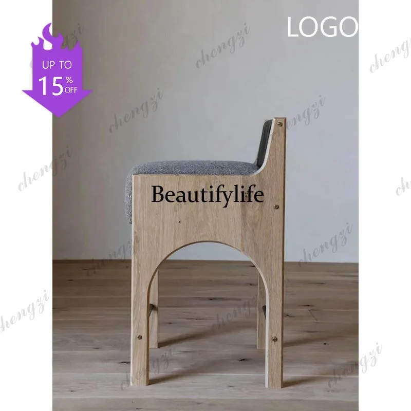 P41 Medieval Bar Chair Island Platform Solid Wood Bar Chair Light Luxury Premium Wine Bar High Chair Designer