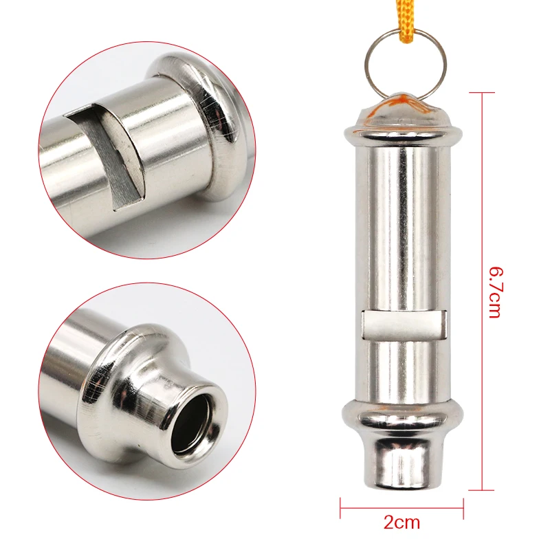 Stainless Steel Bird Training Whistle with Lanyard for Dog Bird Eagle Parrot Pigeon Training Pet Supplies
