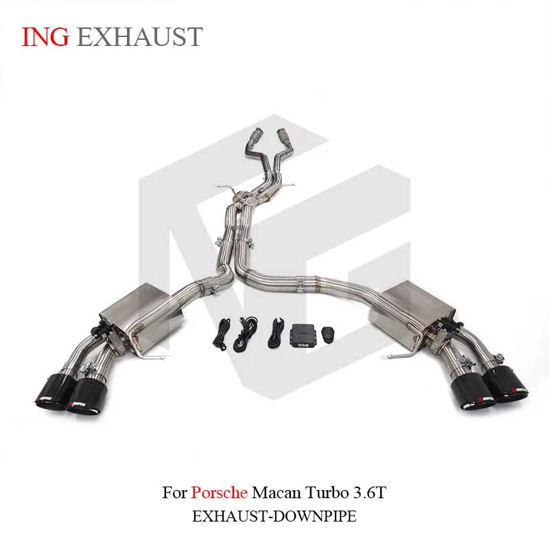 

ING Exhaust System Stainless Steel Performance Catback resonant tube for Porsche macan turbo 3.6T with valve